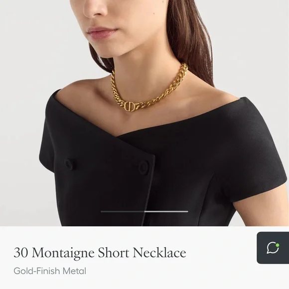 Christian Dior 30 Montaigne Short Necklace Gold Chain Necklace - Picture 2 of 10
